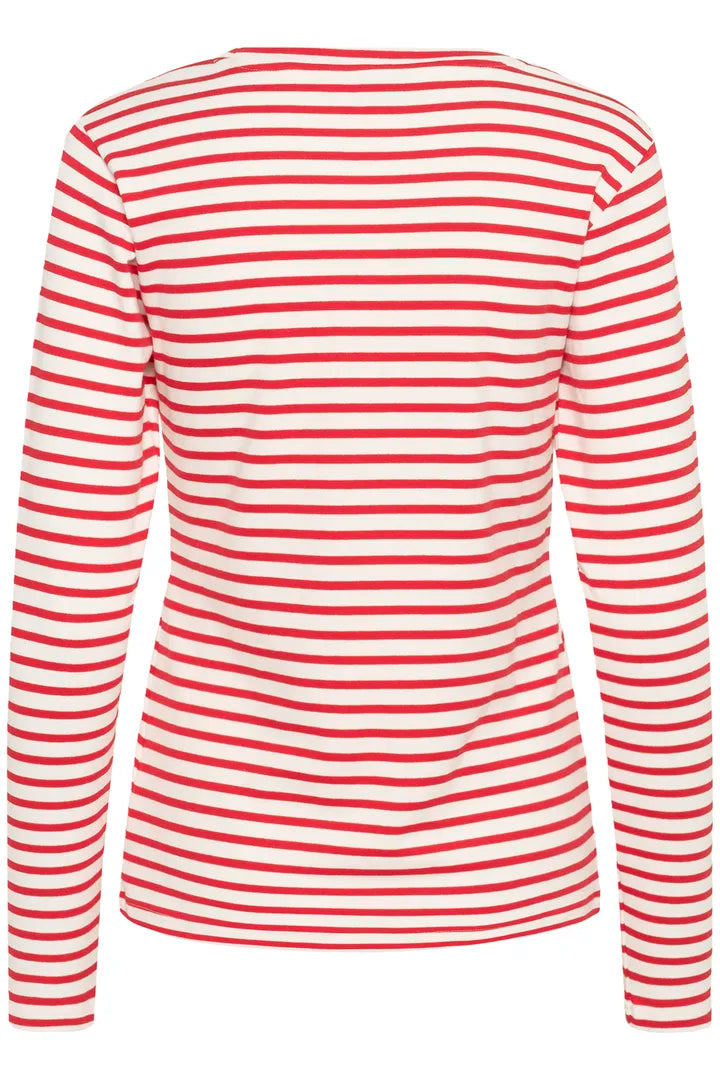 Pull à rayures et broderie de coeur Liddy