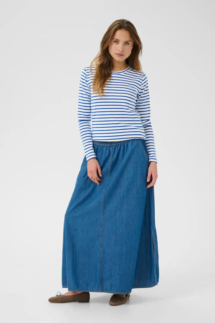 Pull à rayures et broderie de coeur Liddy