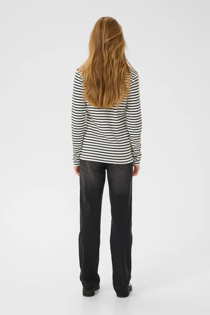 Pull à rayures et broderie de coeur Liddy