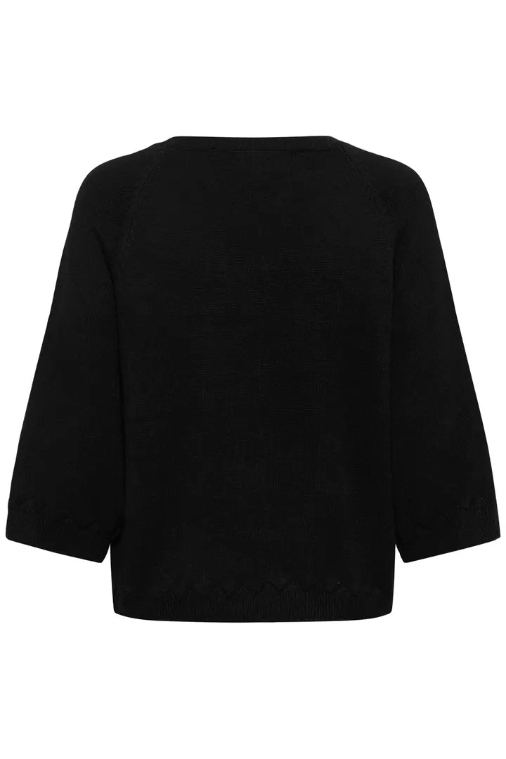 Pull avec détails en v et manches 3/4 Dela