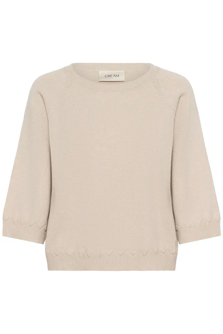 Pull avec détails en v et manches 3/4 Dela