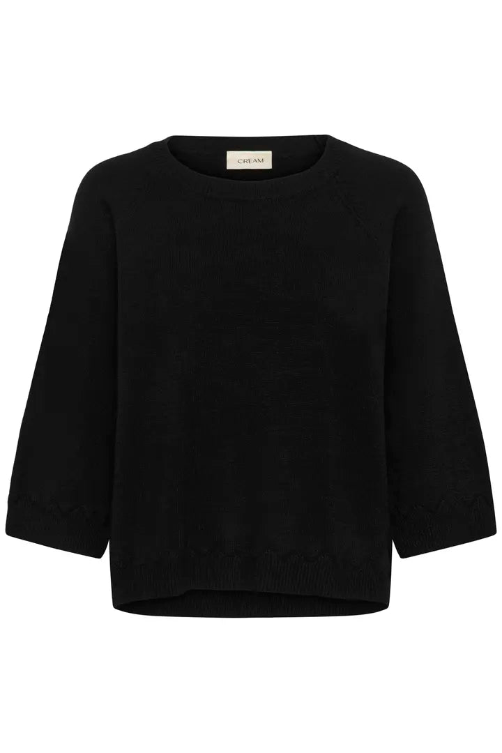 Pull avec détails en v et manches 3/4 Dela