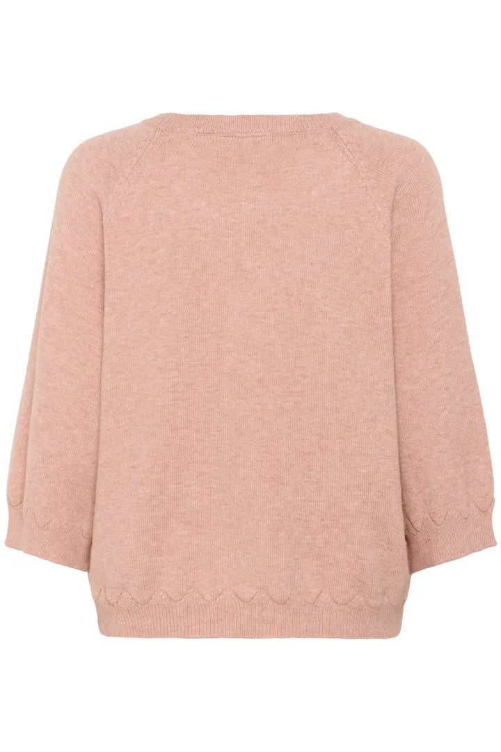 Pull avec détails en v et manches 3/4 Dela