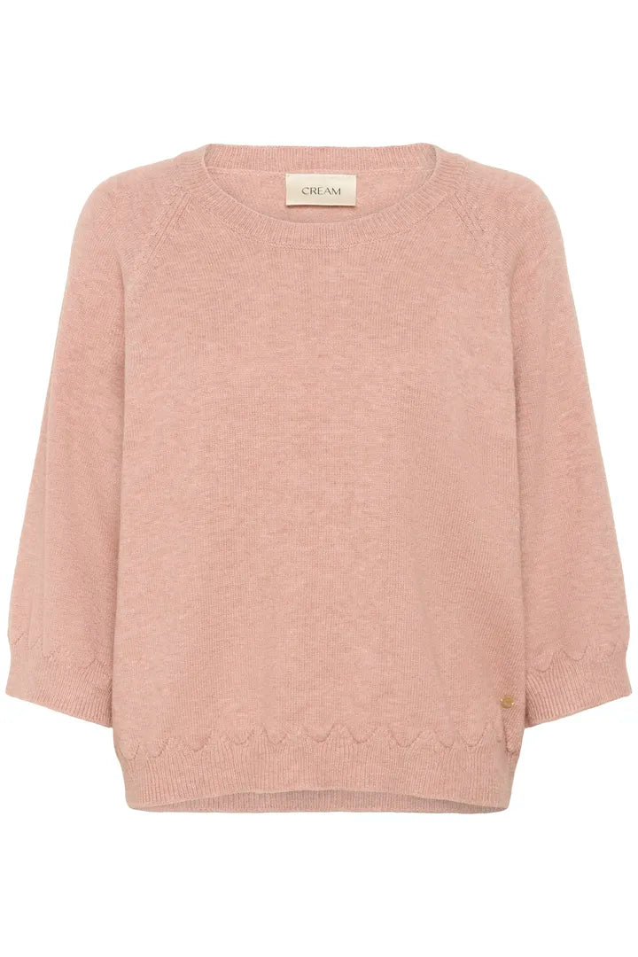 Pull avec détails en v et manches 3/4 Dela