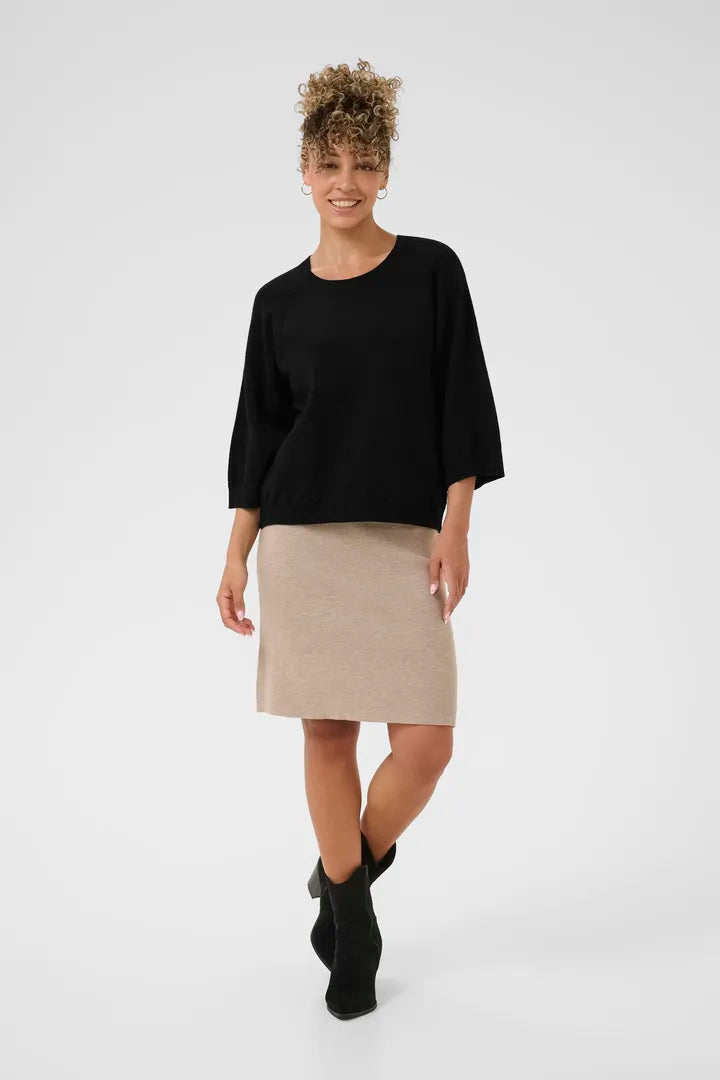 Pull avec détails en v et manches 3/4 Dela