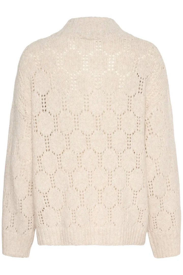 Pull en maille ajourée aux formes hexagonales Zilla