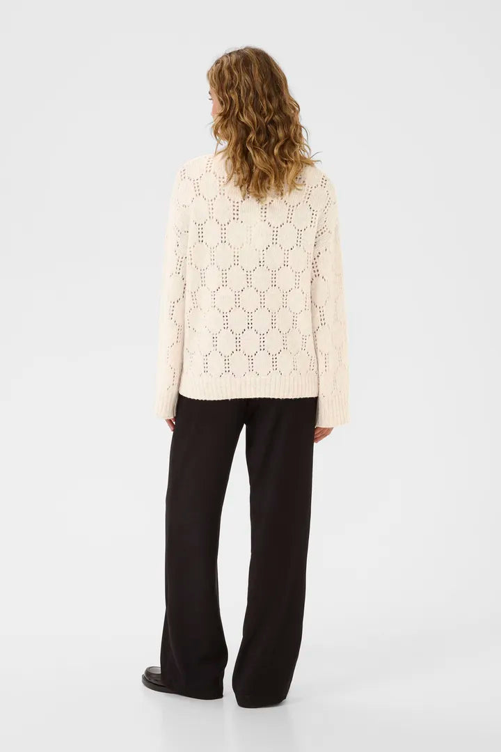 Pull en maille ajourée aux formes hexagonales Zilla