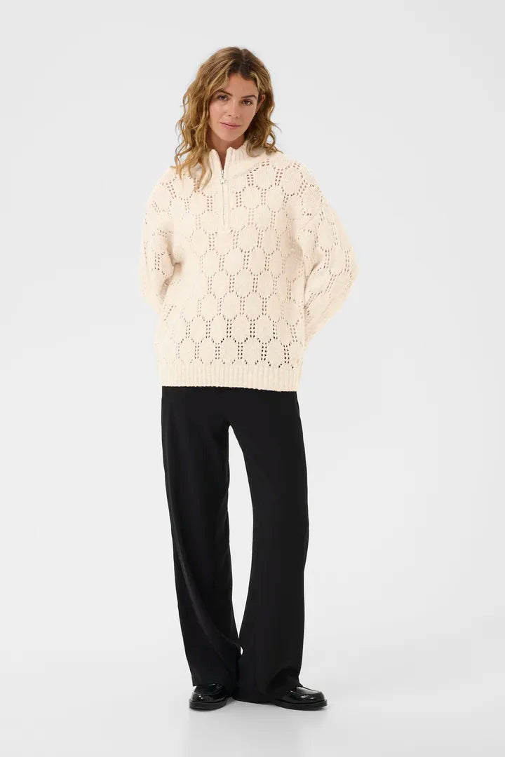 Pull en maille ajourée aux formes hexagonales Zilla
