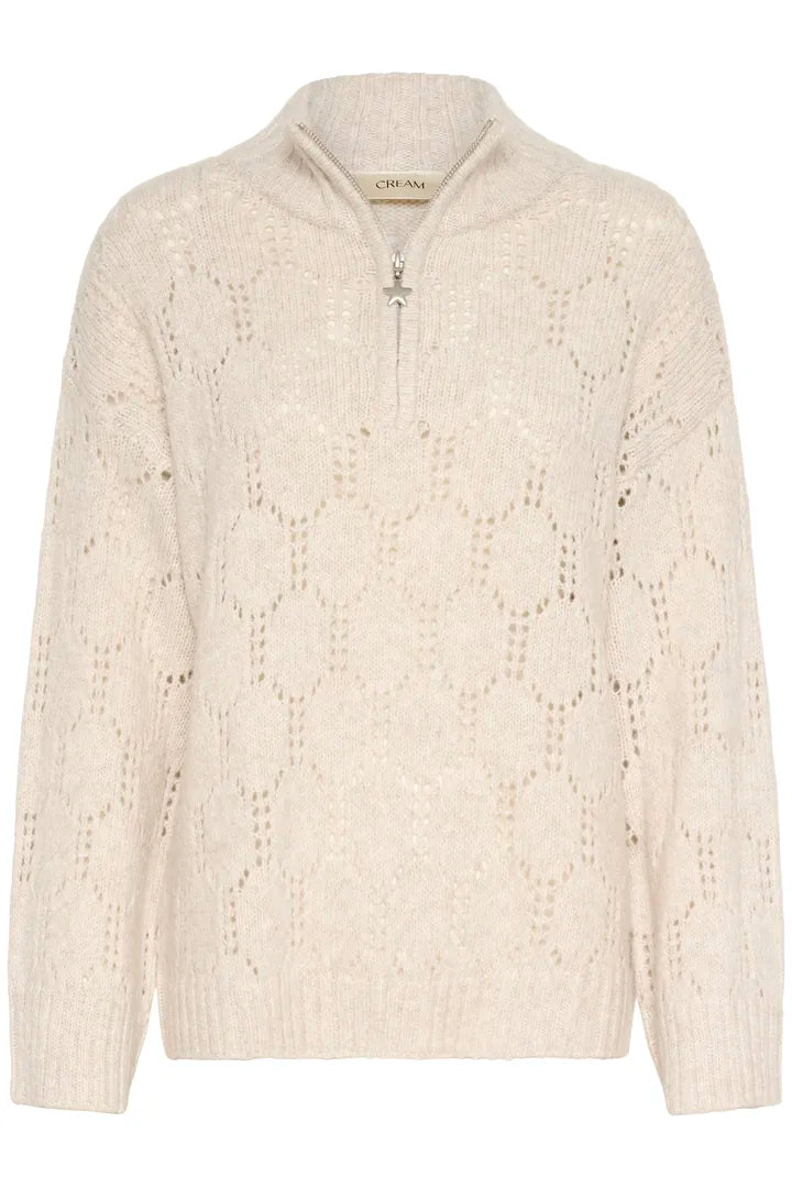 Pull en maille ajourée aux formes hexagonales Zilla