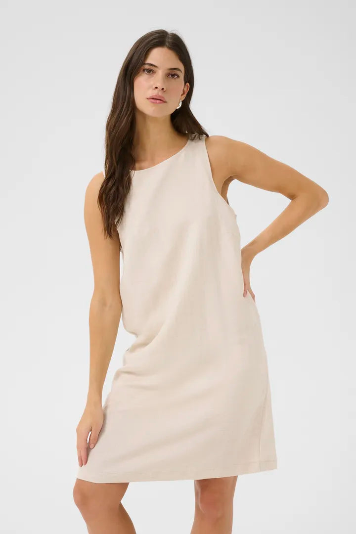 Robe aux lignes simples en lin Linna