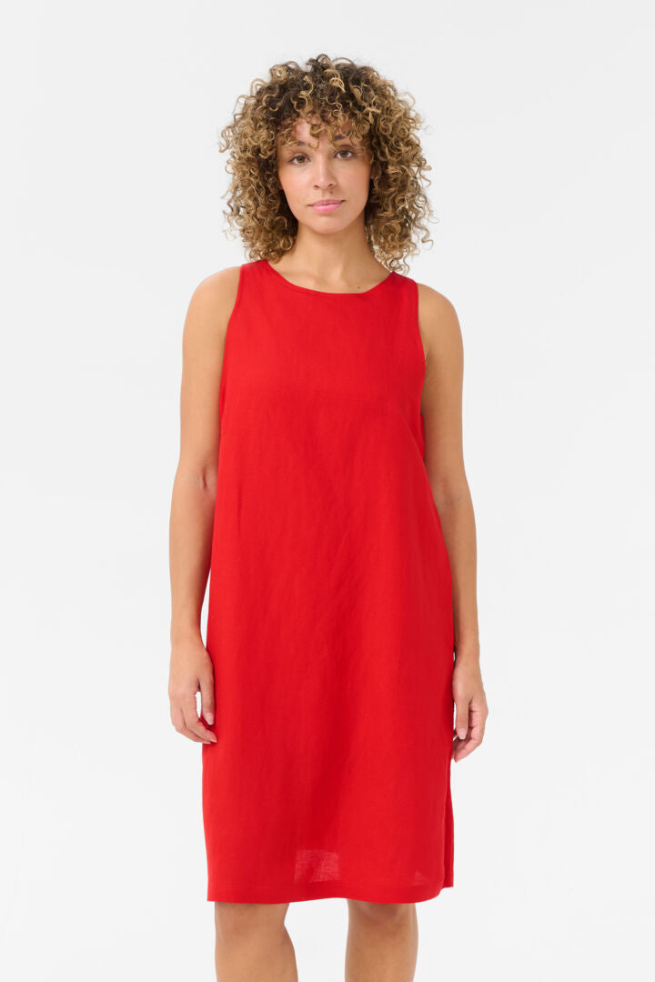 Robe aux lignes simples en lin Linna