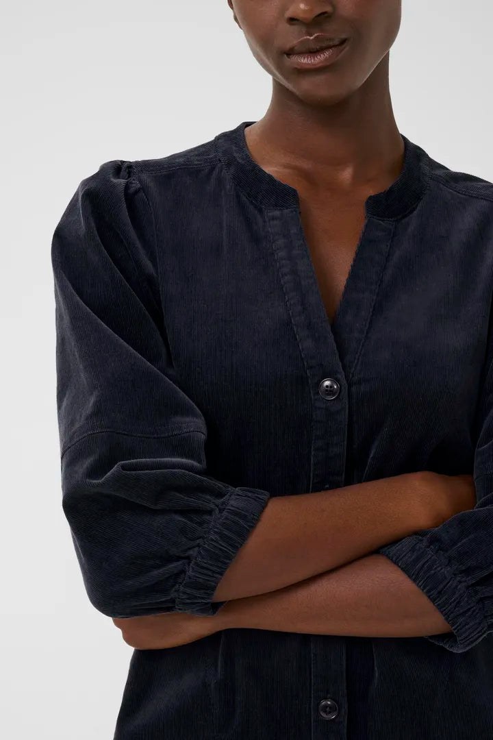 Robe en velours côtelé avec manches trois-quarts Sita