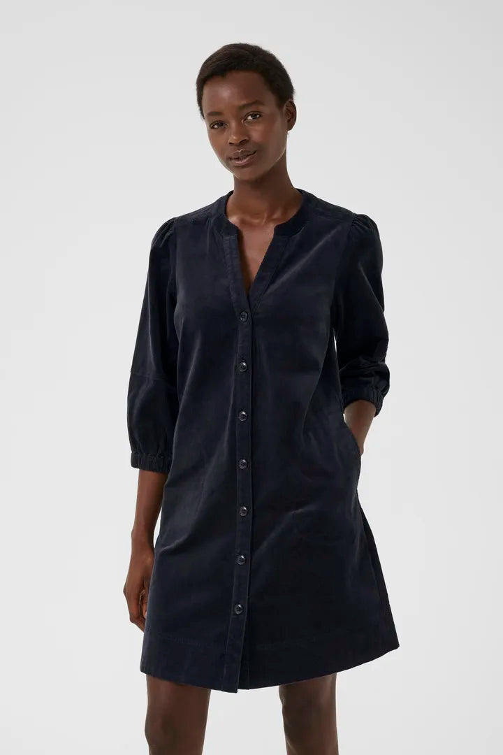 Robe en velours côtelé avec manches trois-quarts Sita