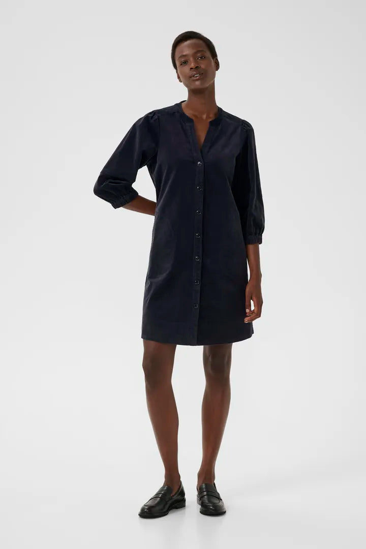 Robe en velours côtelé avec manches trois-quarts Sita