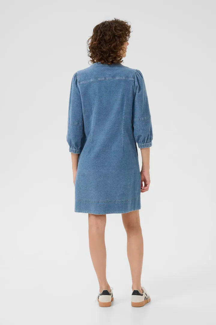 Robe en velours côtelé avec manches trois-quarts Sita