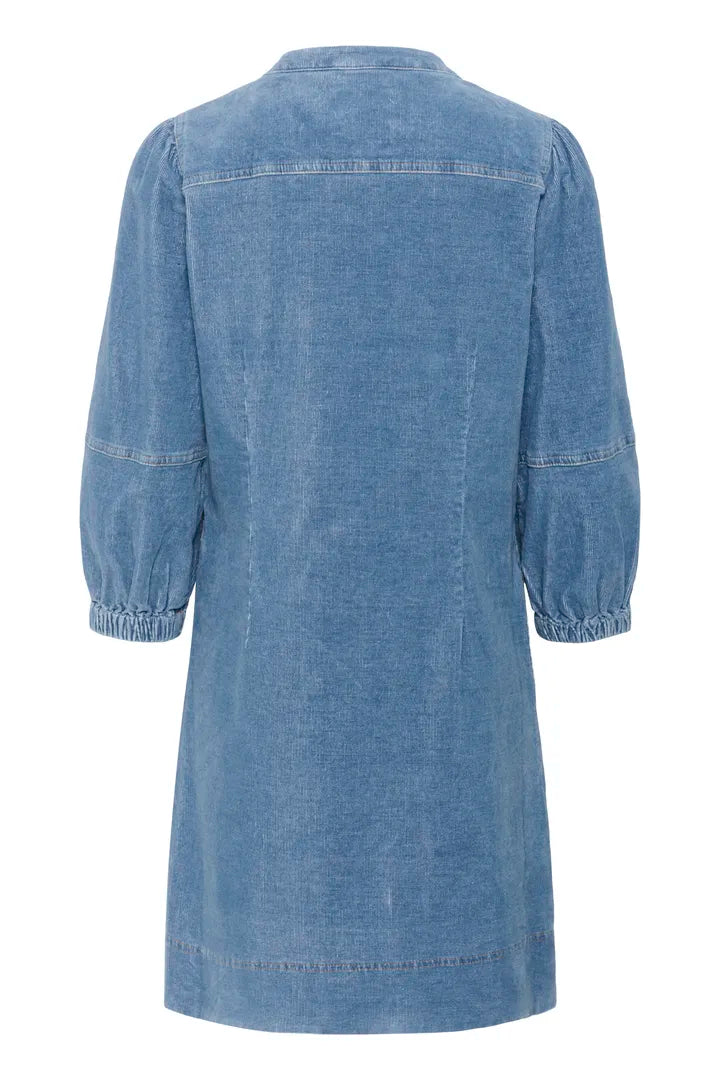 Robe en velours côtelé avec manches trois-quarts Sita