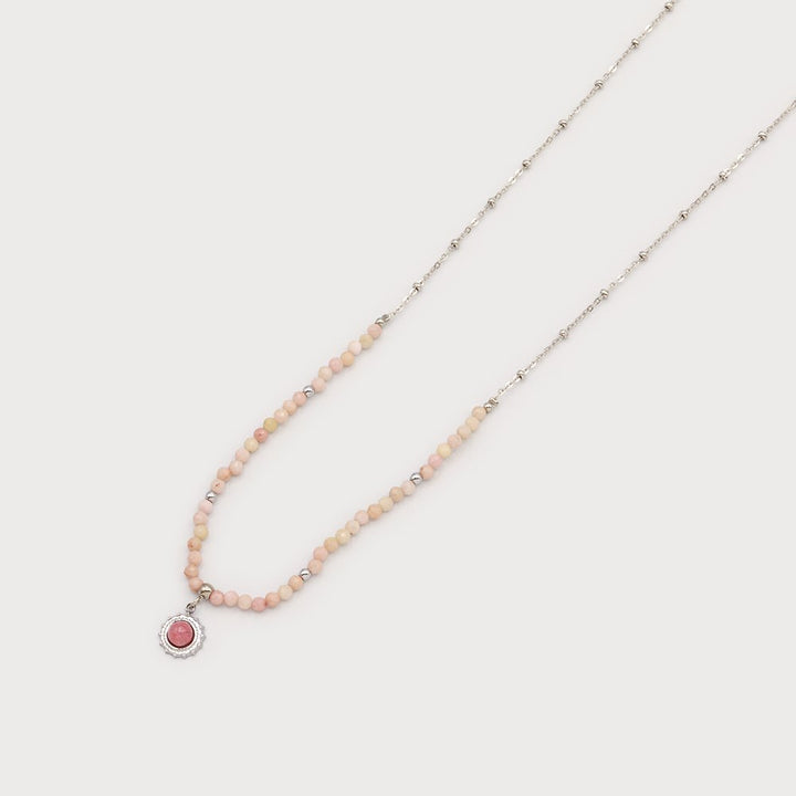 Collier à petites perles naturelles - Médaillon soleil