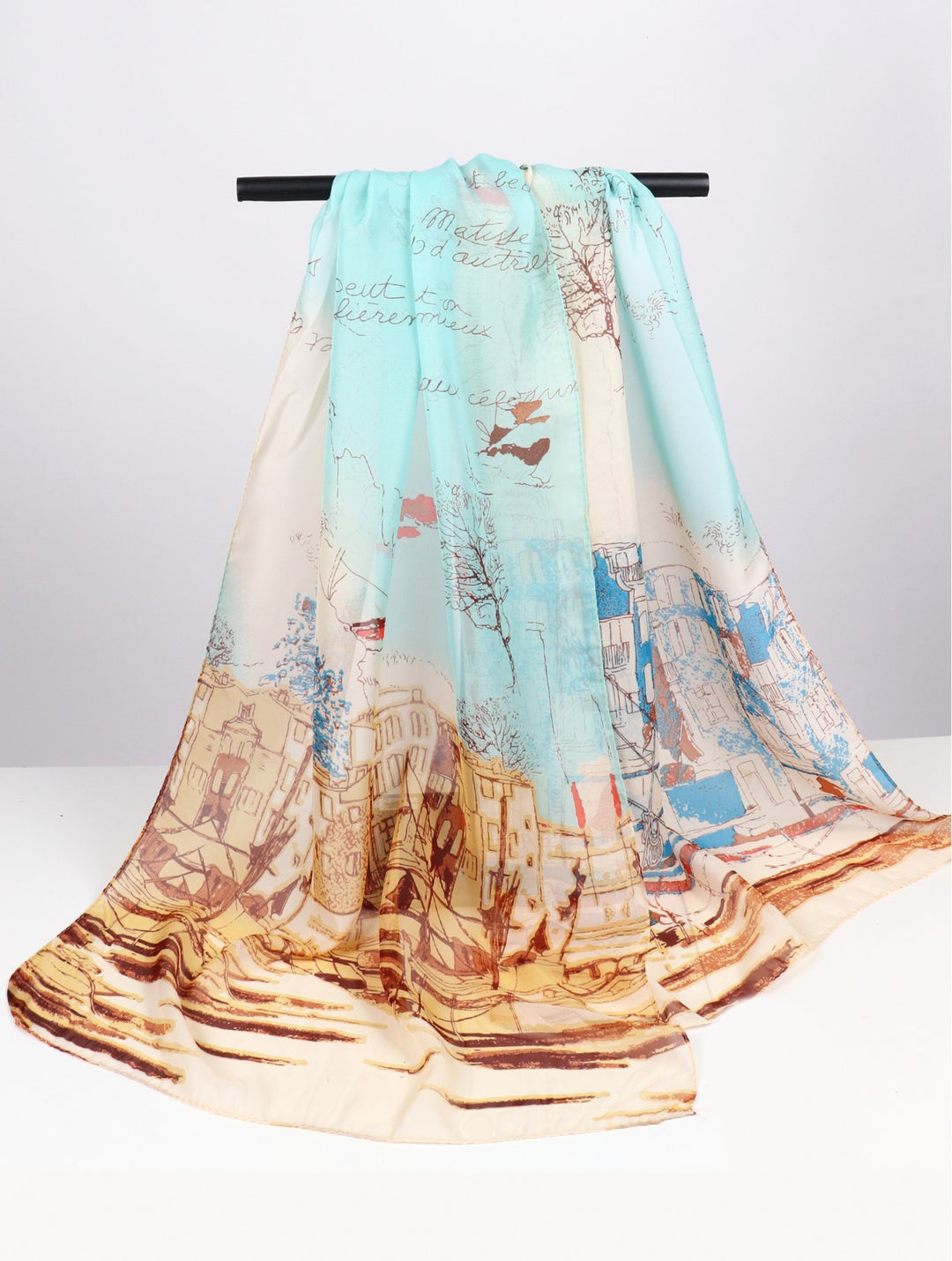 Foulard en chiffon à motifs cœurs et carreaux*