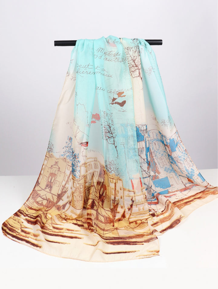 Foulard en chiffon à motifs cœurs et carreaux*