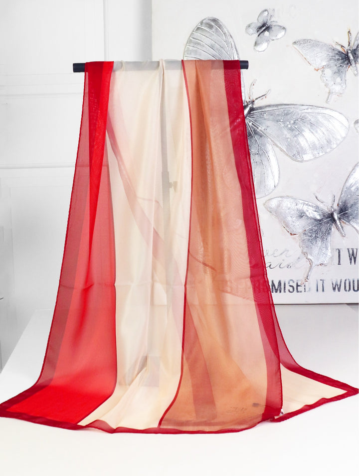 Foulard en chiffon à motifs cœurs et carreaux*