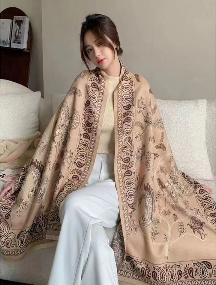 Écharpe couverture à motif