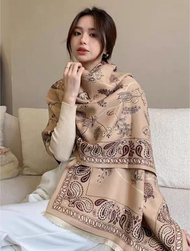 Écharpe couverture à motif