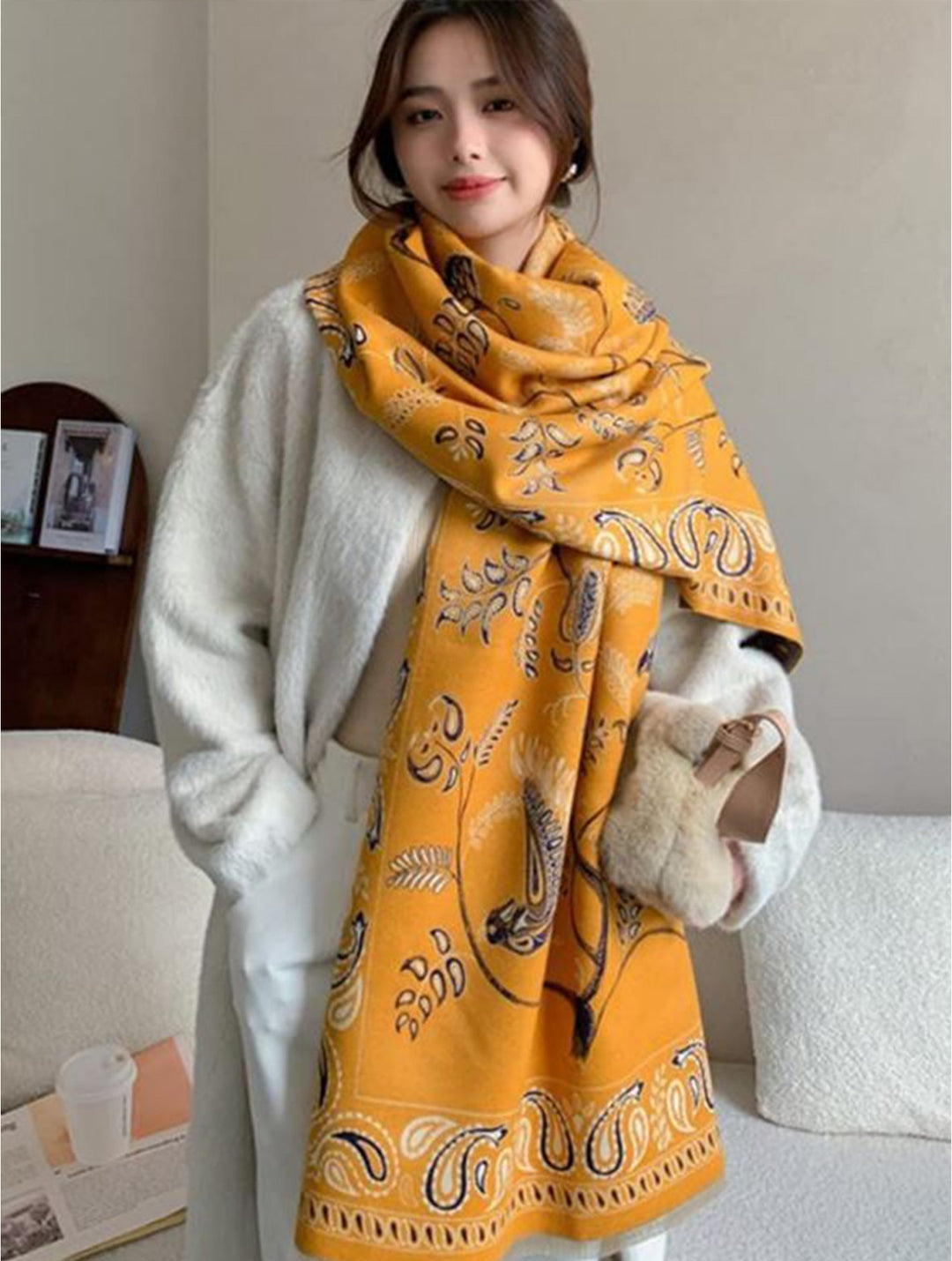 Écharpe couverture à motif