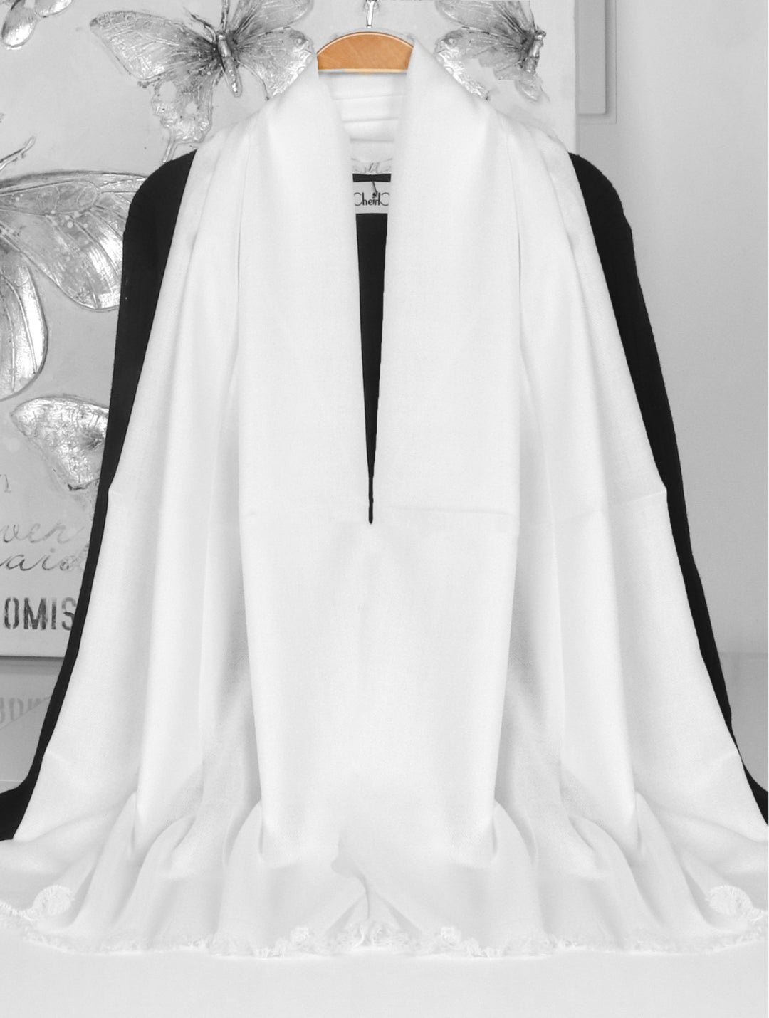 Écharpe unie à franges – Acrylique doux