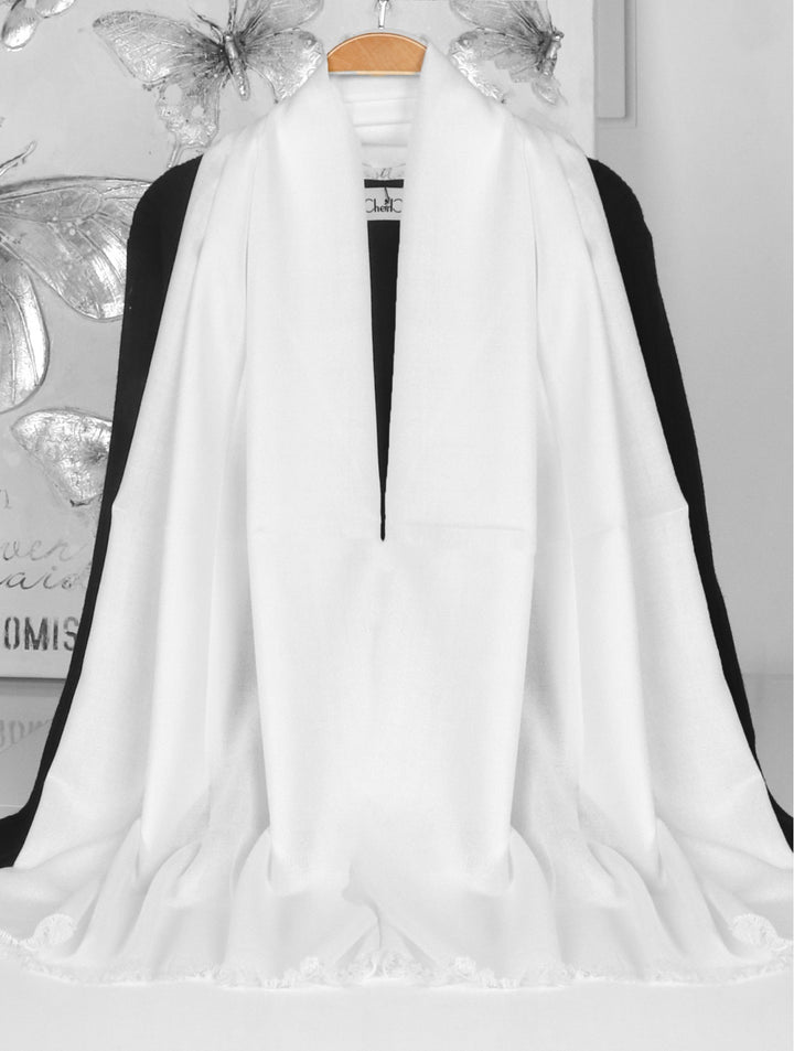 Écharpe unie à franges – Acrylique doux