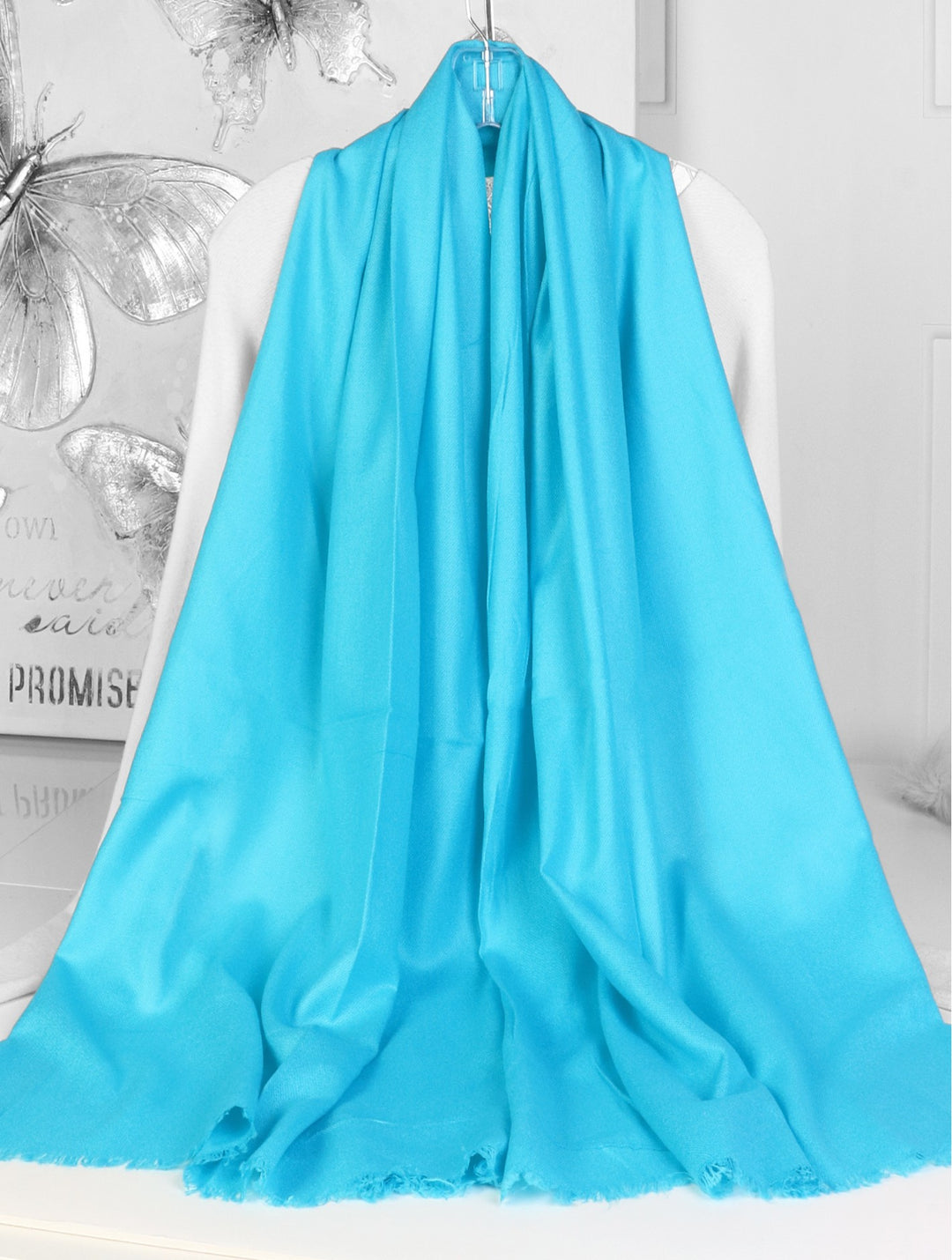 Écharpe unie à franges – Acrylique doux