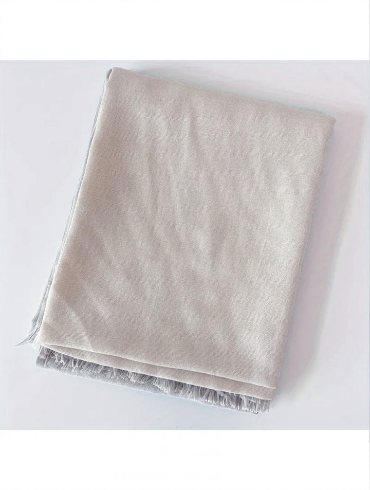 Écharpe unie à franges – Acrylique doux