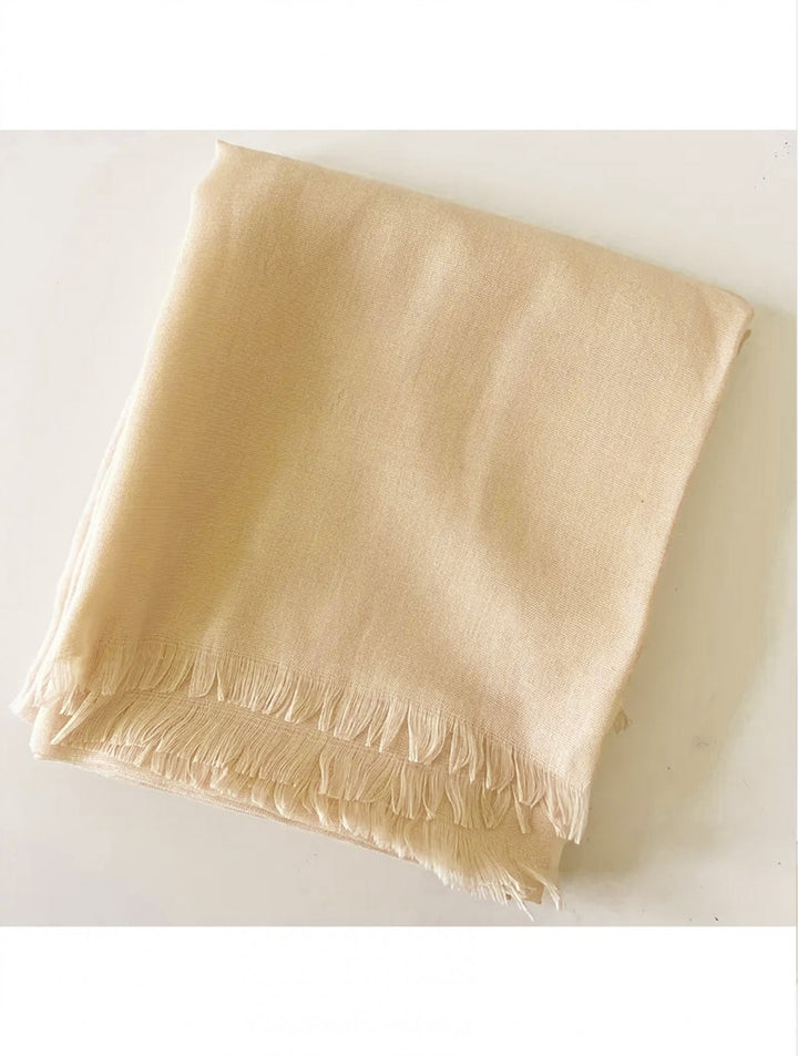 Écharpe unie à franges – Acrylique doux