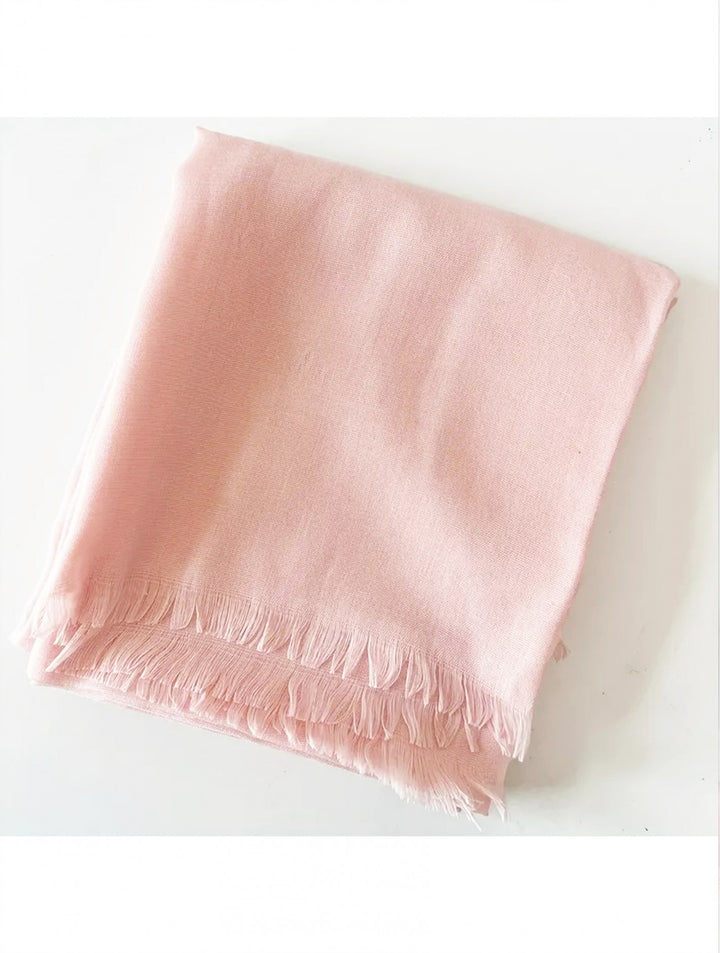Écharpe unie à franges – Acrylique doux