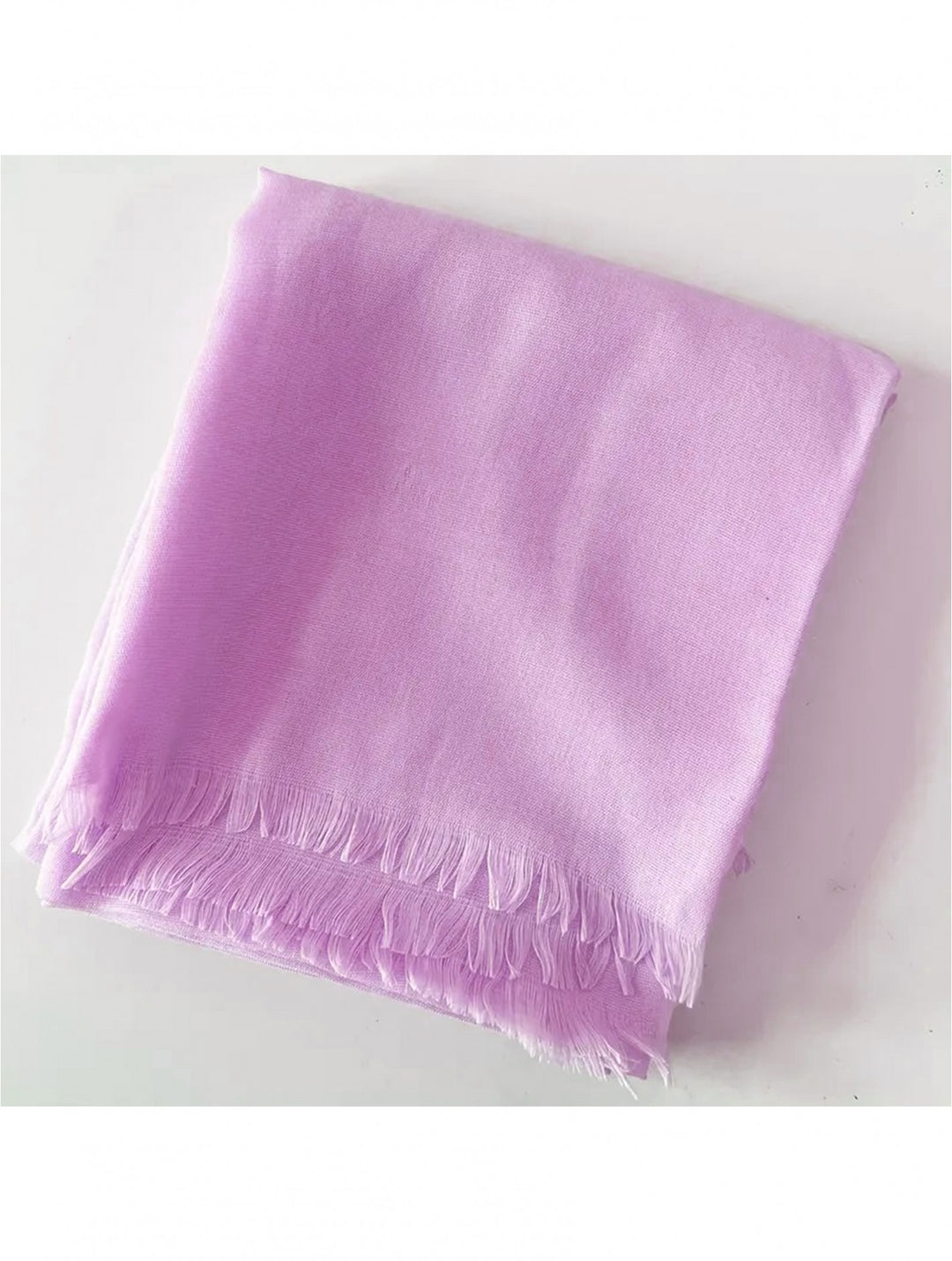 Écharpe unie à franges – Acrylique doux