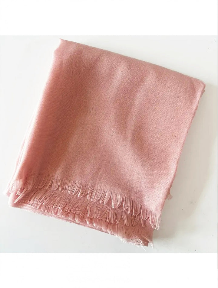 Écharpe unie à franges – Acrylique doux