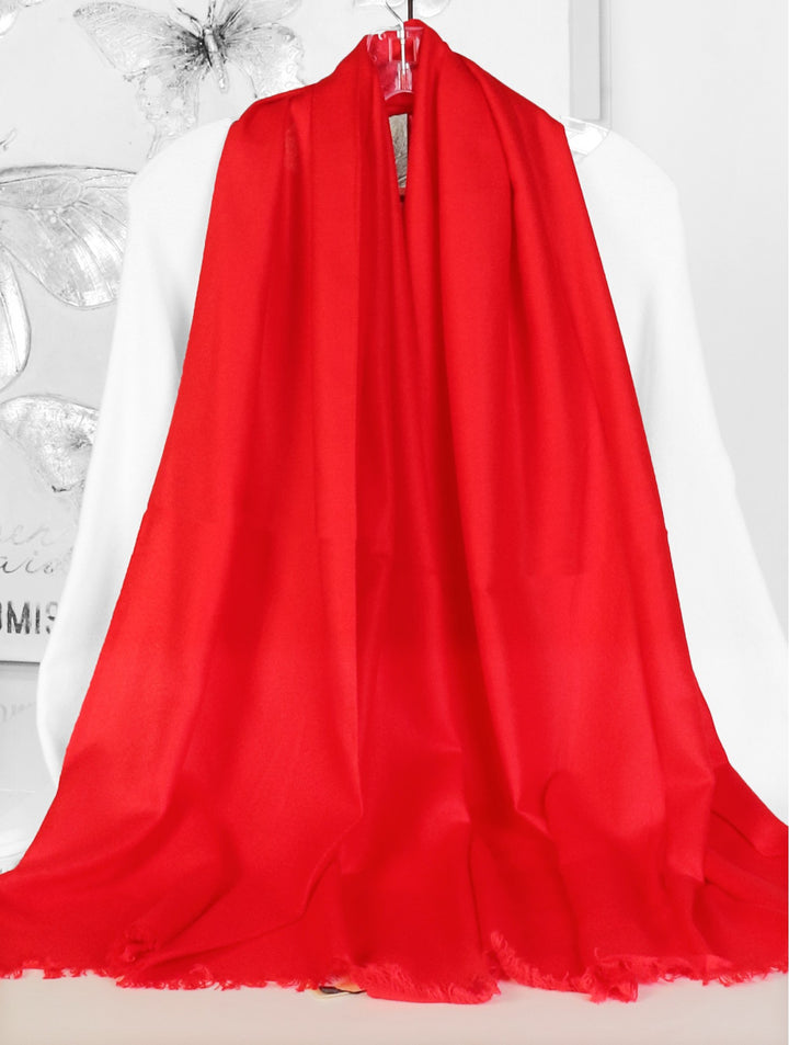 Écharpe unie à franges – Acrylique doux