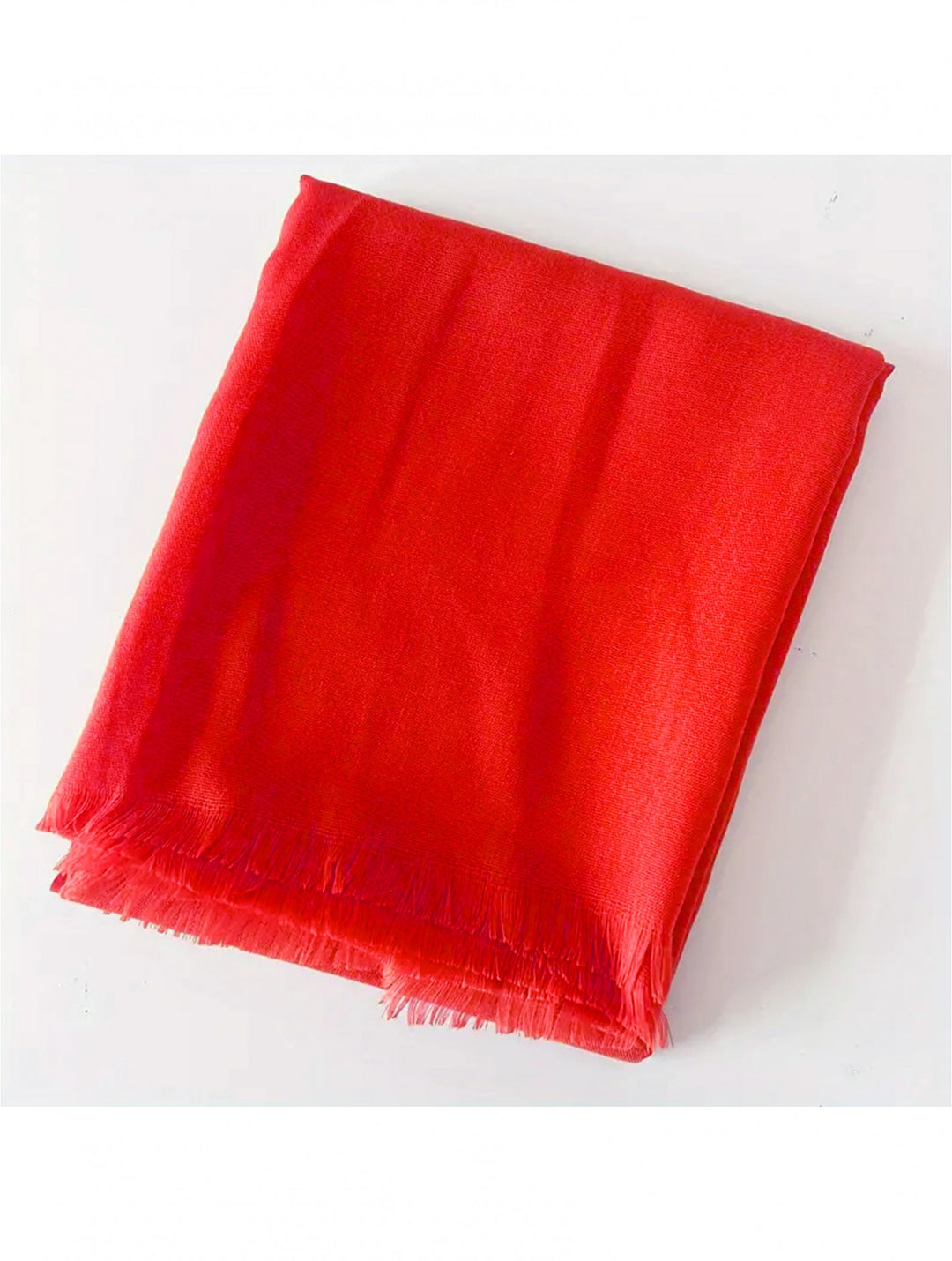 Écharpe unie à franges – Acrylique doux