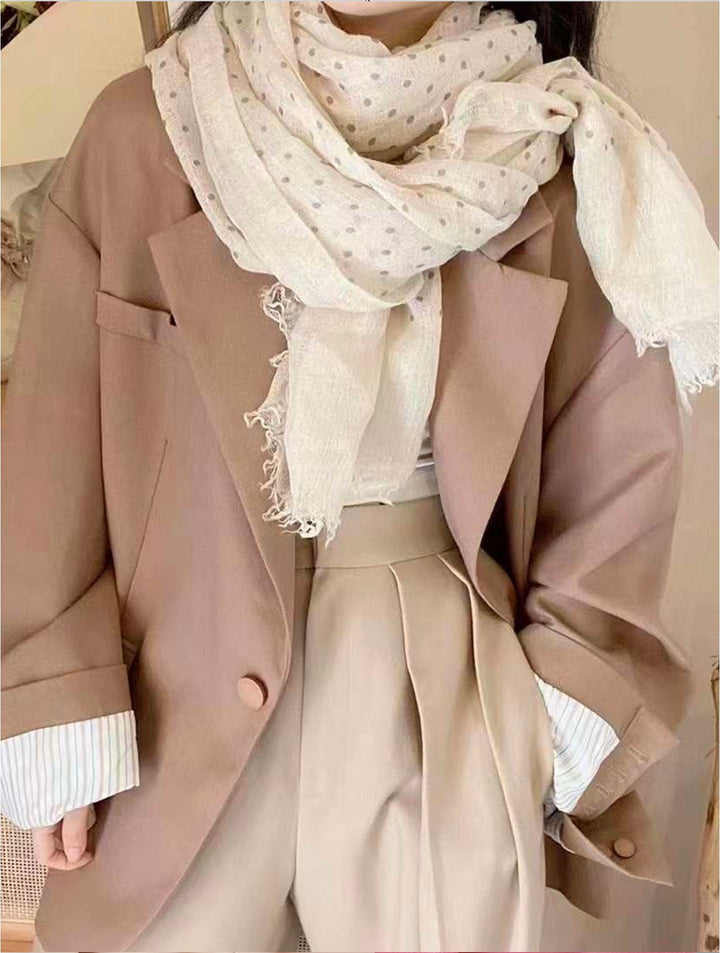 Écharpe à pois – Laine et coton ultra doux