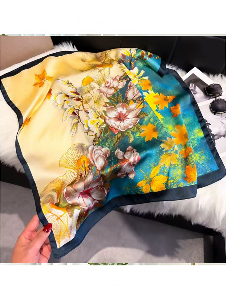 Écharpe à motifs floraux variés – Toucher soyeux