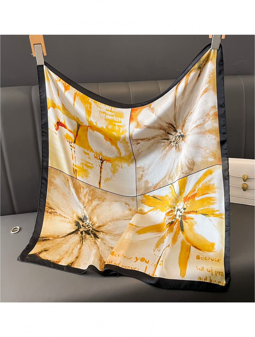 Écharpe à motifs floraux variés – Toucher soyeux