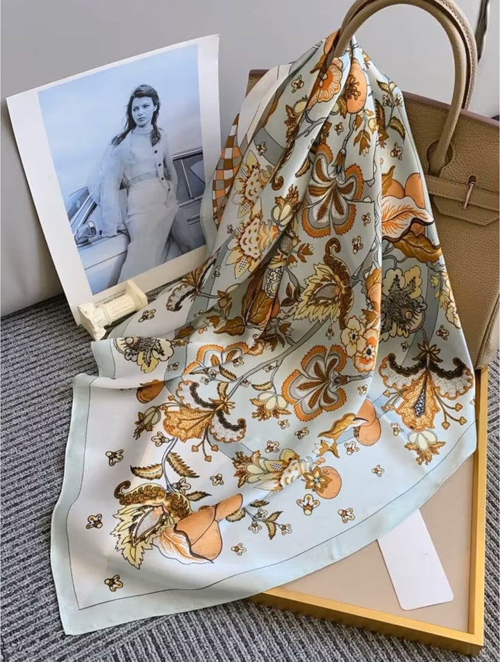 Écharpe à motifs floraux variés – Toucher soyeux