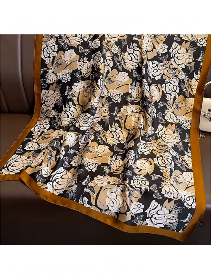 Foulard imprimé en soie au toucher soyeux