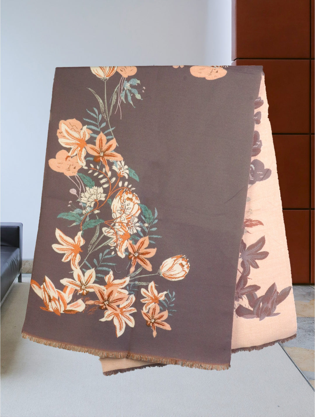 Grand foulard réversible à motifs - Accessoire polyvalent
