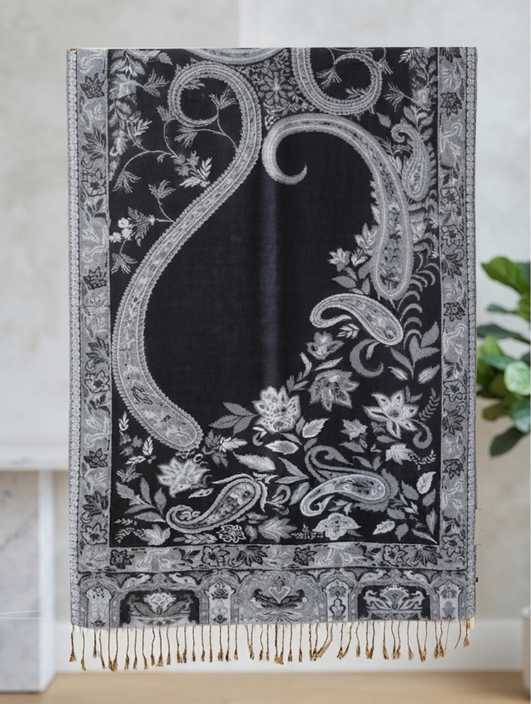 Grand foulard à motifs cachemire - Étole confortable