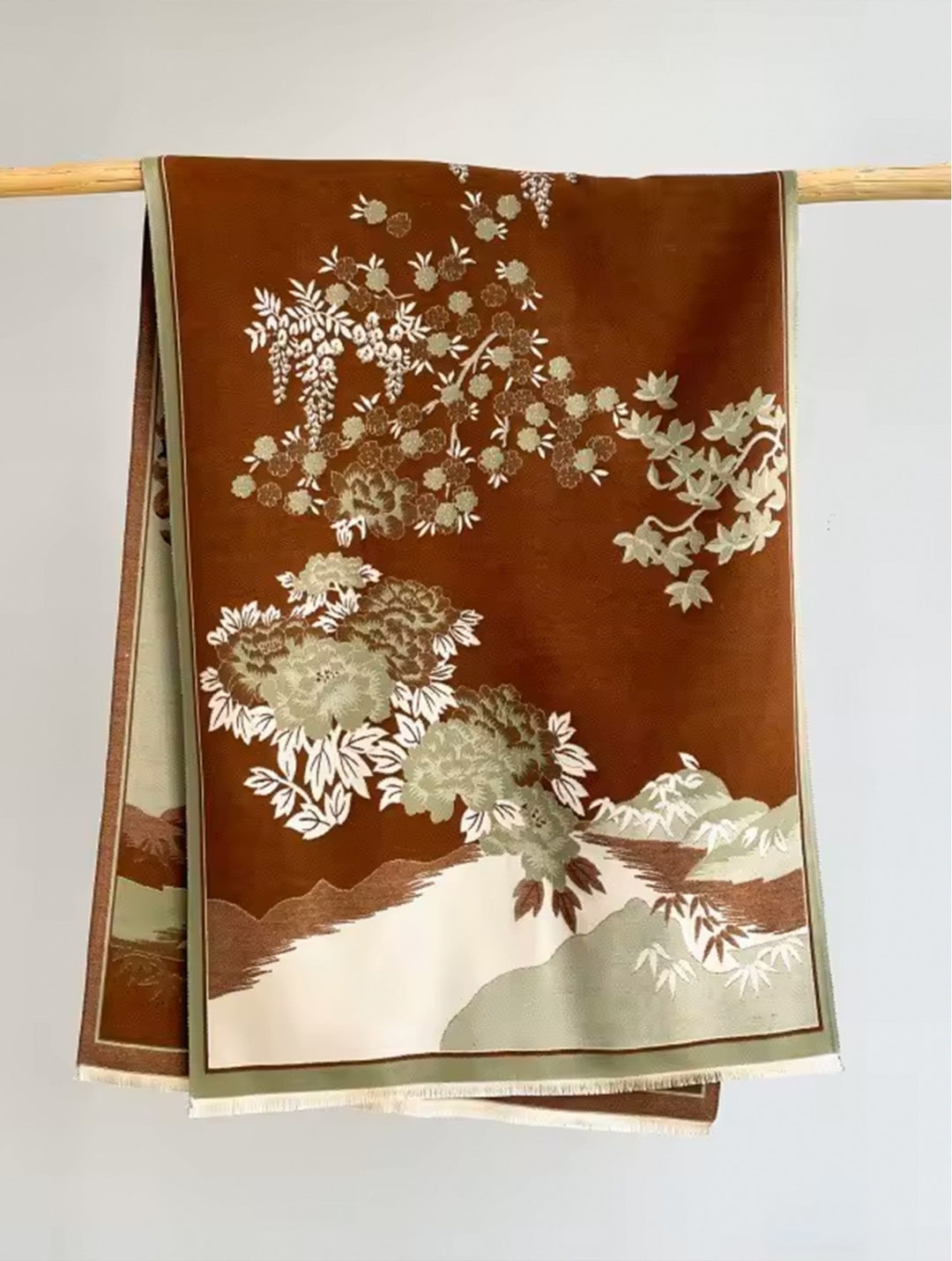 Grand foulard à motifs floraux - Mélange de coton