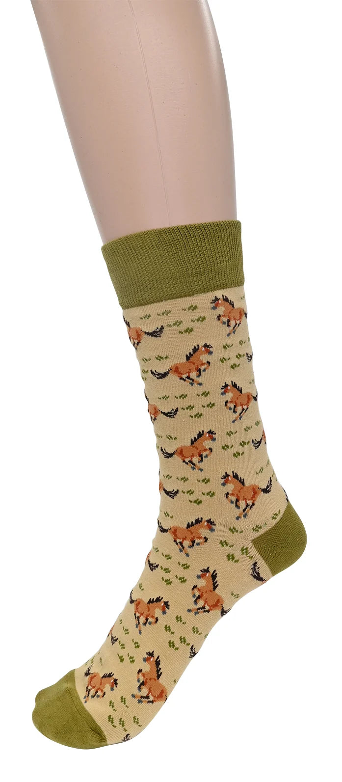 Chaussettes à motif de chevaux - En coton mélangé