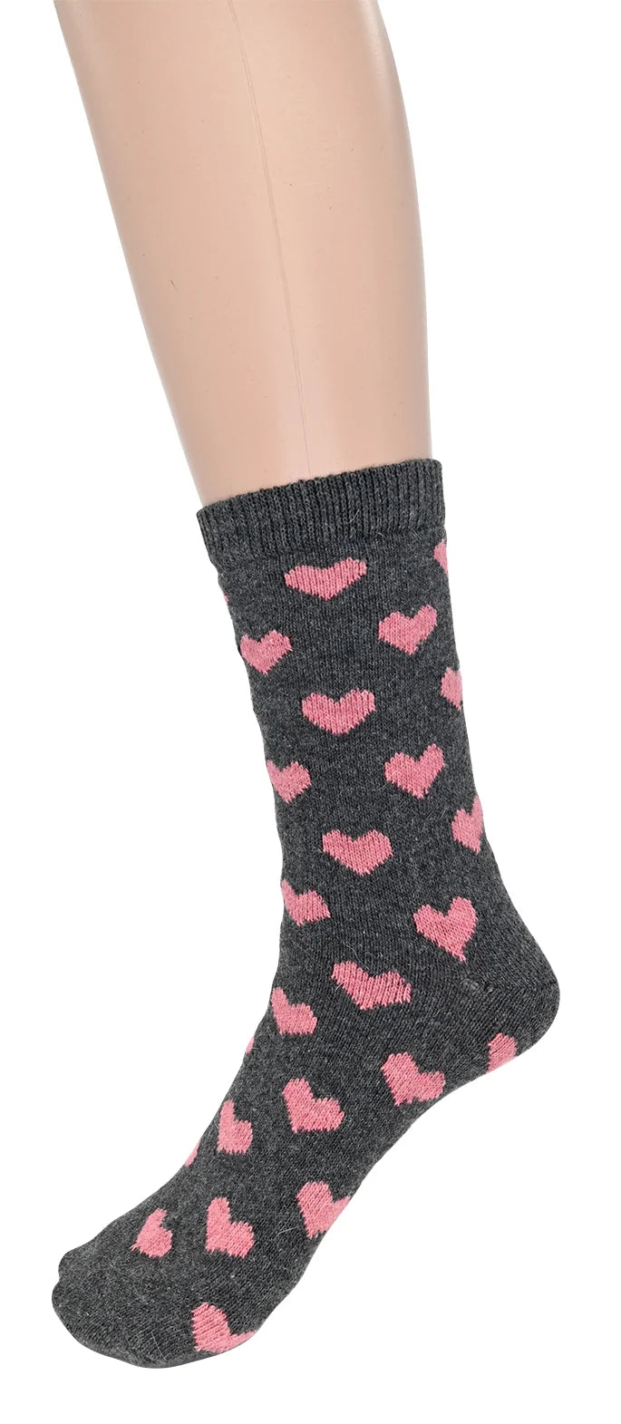 Chaussettes chaudes en mélange de laine - Motif petits cœurs doux et confortables
