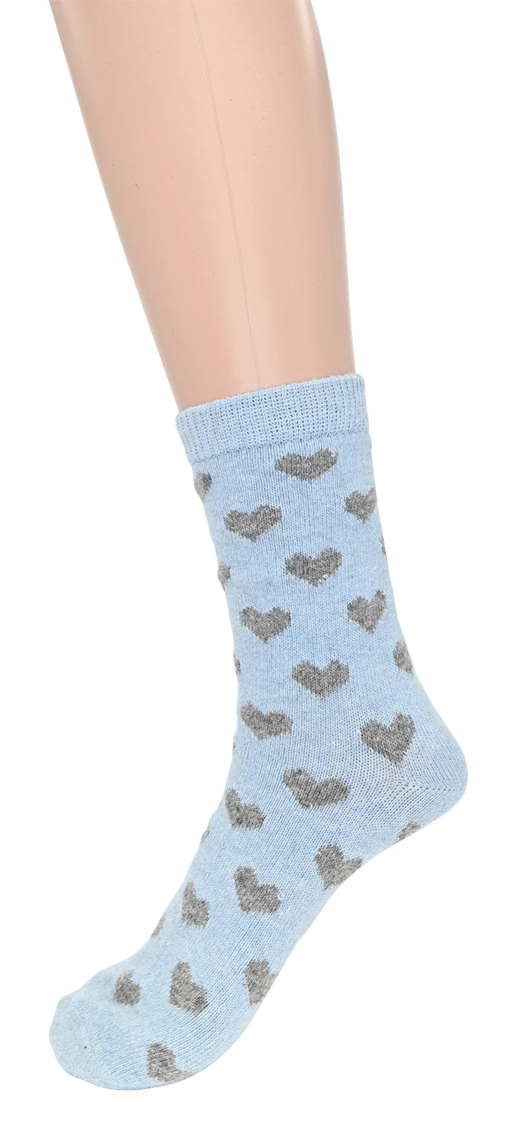 Chaussettes chaudes en mélange de laine - Motif petits cœurs