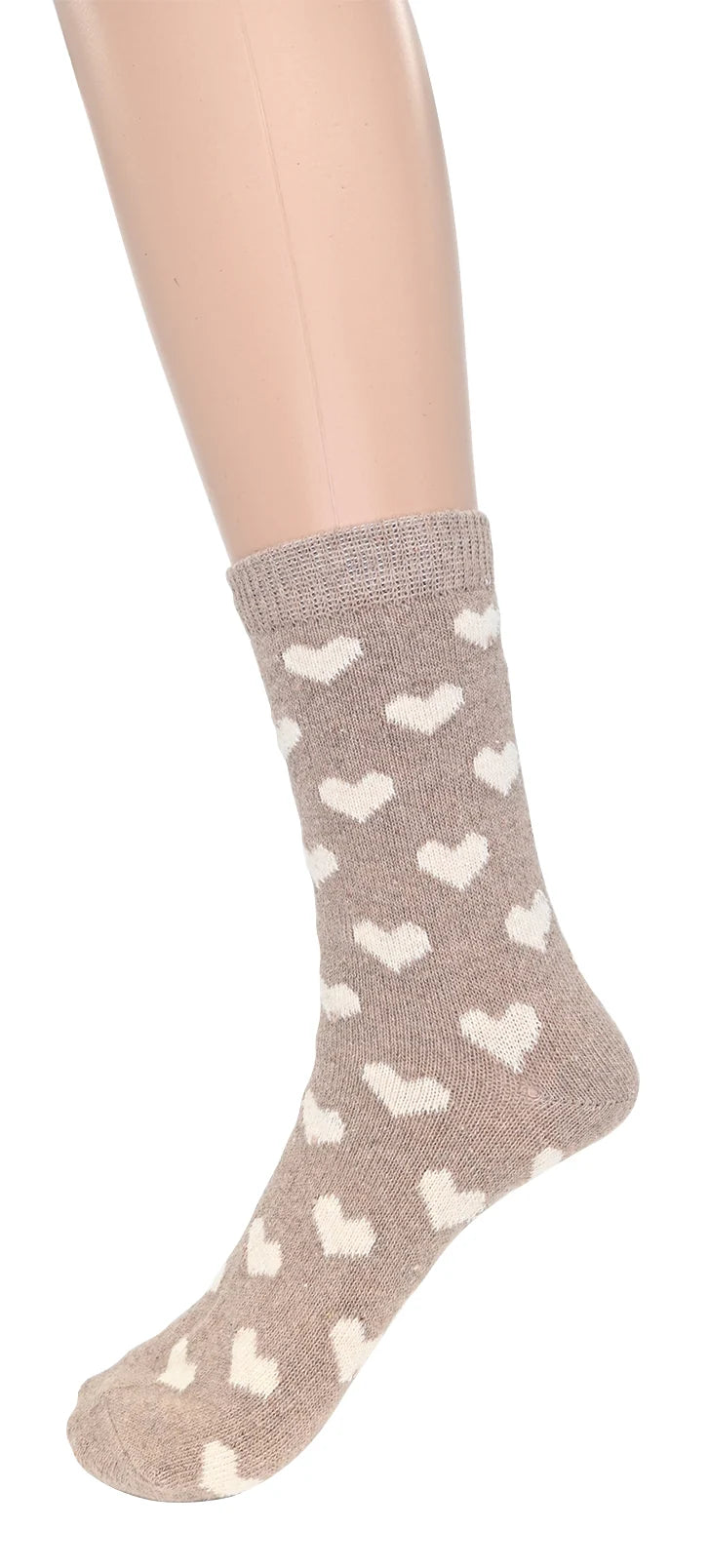 Chaussettes chaudes en mélange de laine - Motif petits cœurs
