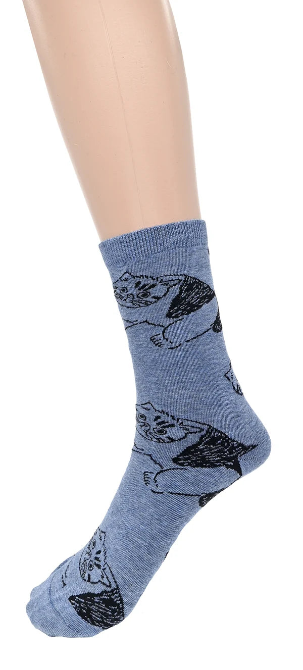 Chaussettes avec motif chat - Confortables et respirants en coton mélangé
